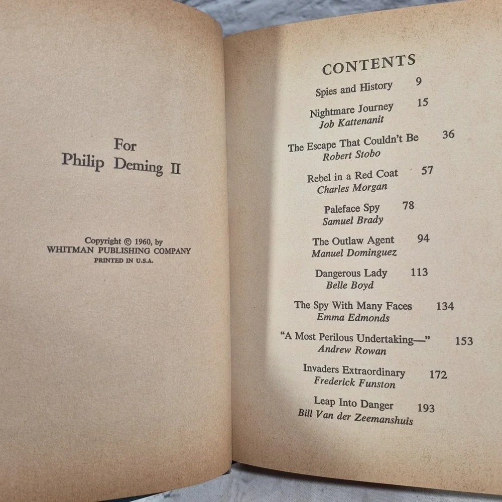 VTG 1960 American Spies Whitman Real Life Stories Richard Deming Illustrated HC
